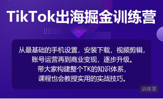 TikTok出海掘金訓練營